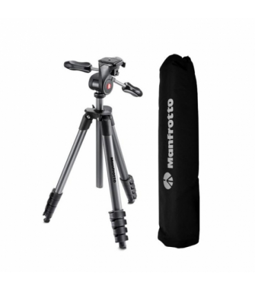 Manfrotto Compact Advanced - trepied foto-video negru cap 3-Way