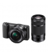 Sony A5100 Aparat Foto Mirrorless 24MP APSC Full HD Kit cu Obiectiv 16-50 F/3.5-5.6 OSS si 55-210 F/4.5-6.3 OSS Negru