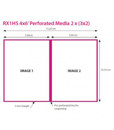 DNP Paper DSRX1HS-4X6P 2 Rolls à 700 prints. 10x15 Perforated for DS-RX1HS