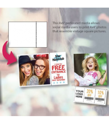 Hartie DNP 2 role la 400 de printuri 10x15 Perforată la 10x10 cm pentru DS620