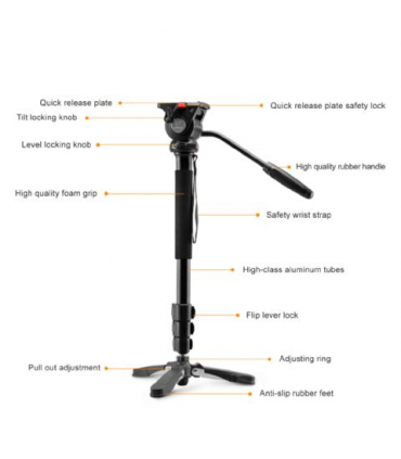 Monopied video Nest NT-329M H145 cm