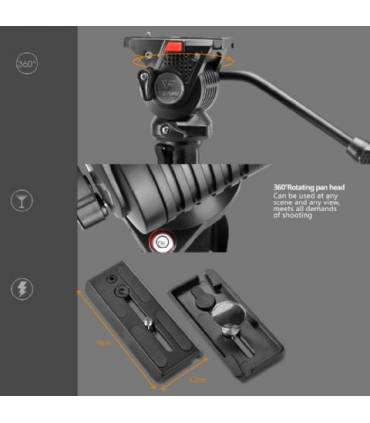 Monopied video Nest NT-329M H145 cm