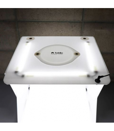Cub foto pliabil cu led 38x38x38cm Foldio2 Plus cu masa rotativa si trepied