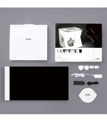 Cub foto pliabil cu led 38x38x38cm Foldio2 Plus cu masa rotativa si trepied